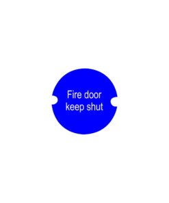 Stainless Steel Circular Sign - Fire Door Keep Shut 76mm Satin Each