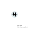 Stainless Steel Circular Sign - Unisex 76mm Satin Each