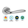 Lincoln Round Rose Latch To En1906 (Part 3) -127mm x 52mm Set - Available in Multiple Finishes