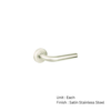 Stainless Steel Round Rose Latch - Radius Satin Stainless Set