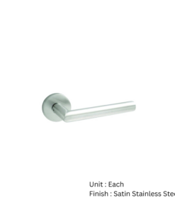 Stainless Steel Round Rose Latch - Mitred Satin Stainless Set
