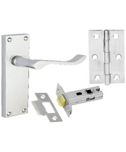 Contract Victorian Scroll Internal Latch Pack - Zinc Polished Electro Brass Pack