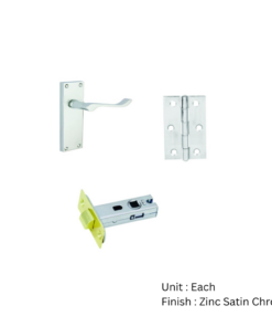 Contract Victorian Scroll Internal Latch Pack - Zinc Satin Chrome Pack