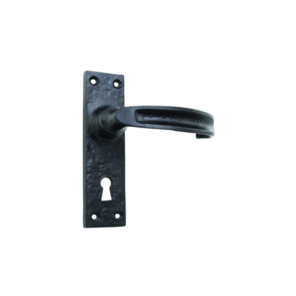 Black Antique Narrow Lock Furniture - Durham 151 X 41mm Epoxy Black Set