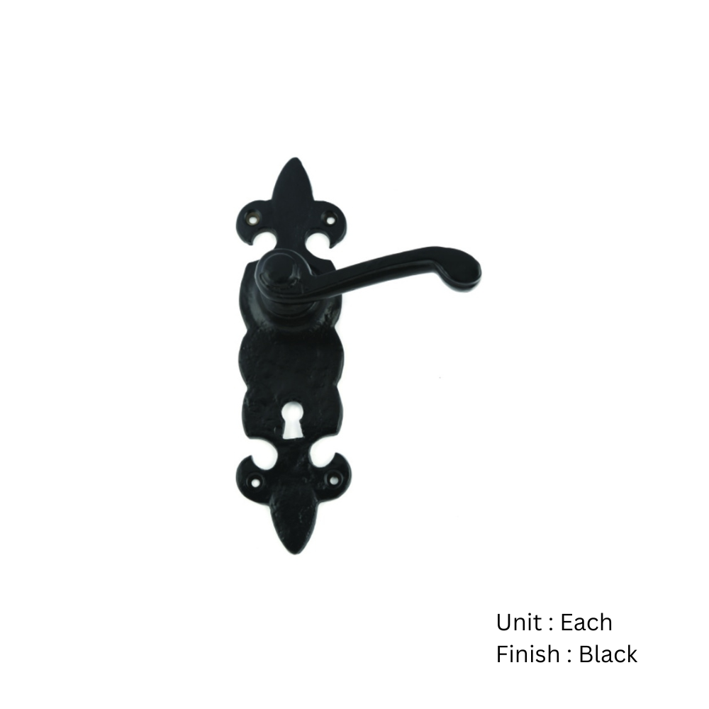 Black Antique Ornate Lock Furniture - Belvoir Epoxy Black Set