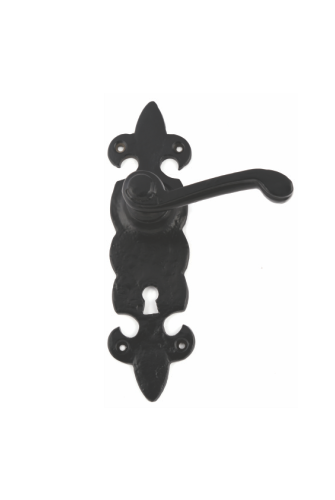 Black Antique Ornate Lock Furniture - Belvoir - Prepack 151 X 41mm Epoxy Black Set