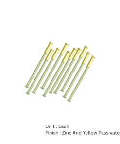 R/Rose Back To Back Fixing Screws X10 75mm Zinc And Yellow Passivated Each