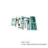 Aluminum Whitworth 3 Lever Lock (100mm Hinges) Satin Anodised Set