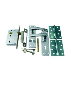 Aluminum Whitworth 3 Lever Lock (100mm Hinges) Satin Anodised Set