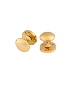 Victorian Sprung Mortice Knob Set 53mm Polished Electro Brass Set