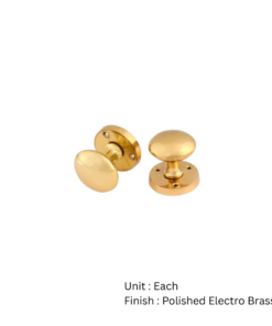 Victorian Sprung Mortice Knob Set 53mm Polished Electro Brass Set