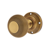 Queen Anne Mortice Knob 59mm Antique Brass Pair