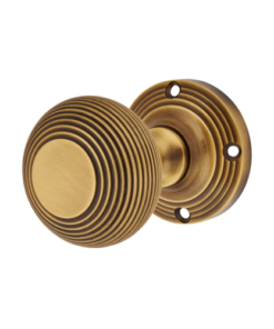 Queen Anne Mortice Knob 59mm Antique Brass Pair