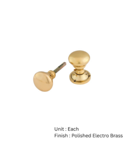 Victorian Rim Knob Set 53mm Polished Electro Brass Set