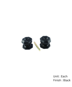 Black Antique Octagonal Mortice Knob Furniture 66mm Epoxy Black Set