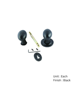 Black Antique Oval Rim Knob Furniture 60mm Epoxy Black Set