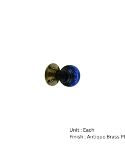 Ebony Beehive Wooden Mortice Knob 55mm Antique Brass Plate Set