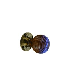 Rosewood Beehive Wooden Mortice Knob 55mm Antique Brass Plate Set