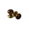 Rosewood Bun Wooden Mortice Knob 55mm Antique Brass Plate Set