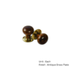 Rosewood Bun Wooden Mortice Knob 55mm Antique Brass Plate Set