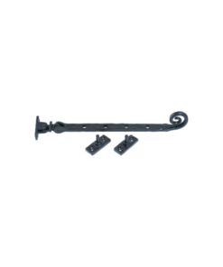 Black Antique Casement Stay - Curly 250mm Epoxy Black Each