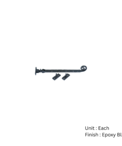 Black Antique Casement Stay - Curly 250mm Epoxy Black Each