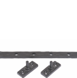 Black Antique Casement Stay - Curly 250mm Epoxy Black Each