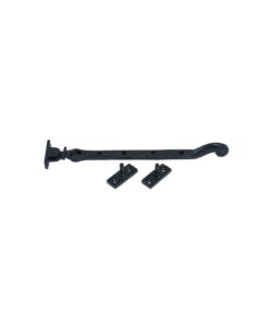 Black Antique Casement Stay - Solid Pattern 250mm Epoxy Black Each