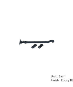 Black Antique Casement Stay - Solid Pattern 250mm Epoxy Black Each