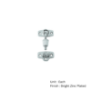 Zinc Diecast A1 Sash Fastener 62 x 45mm with Bright Zinc Plated and Electro Brass Each