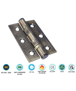 Mild Steel 2 Ball Bearing Hinge - CE7 - Pair 76 X 51mm with Multiple Finish