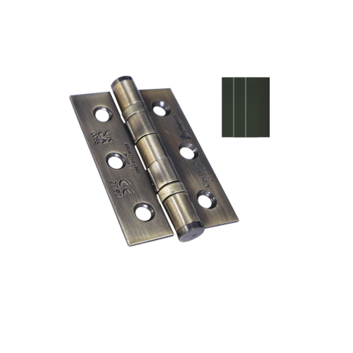 Mild Steel 2 Ball Bearing Hinge - CE7 1 1/2 Pair C/W Intumescent 76 X 51mm Pads With Bright Zinc and Polished Chrome Finish