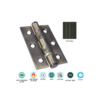 Mild Steel 2 Ball Bearing Hinge - CE7 1 1/2 Pair C/W Intumescent 76 X 51mm Pads With Bright Zinc and Polished Chrome Finish