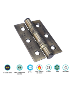 Stainless Steel Ball Bearing Hinge - Pair - CE7 - Boxed 76 X 51mm Satin