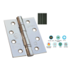 Stainless Steel Ball Bearing Hinge - 1 1/2 Pair C/W Intumescent Ce13 100 X 76 X 3mm Satin and Polished Pair
