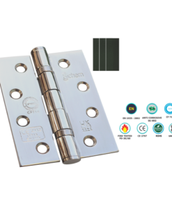 Stainless Steel Ball Bearing Hinge - 1 1/2 Pair C/W Intumescent Ce13 100 X 76 X 3mm Satin and Polished Pair