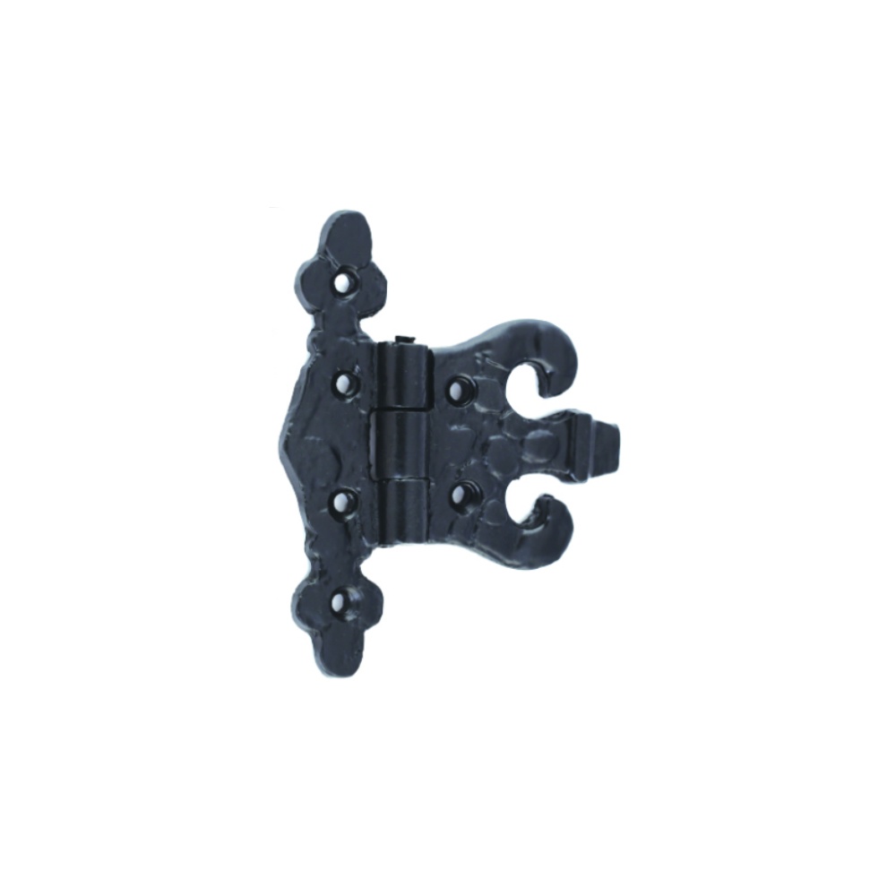 Black Antique Unequal Hinge - Pair 89mm Epoxy Black Pair