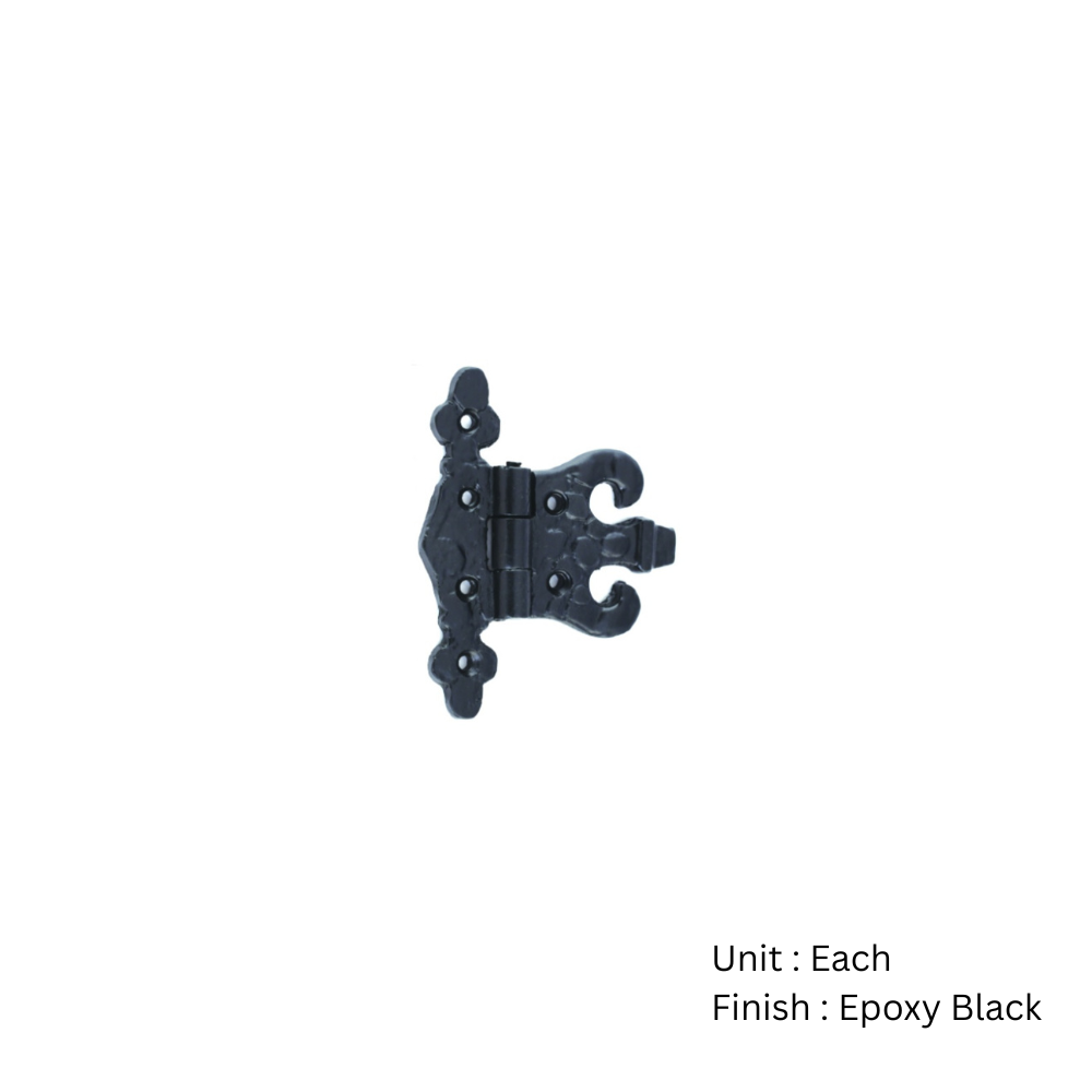 Black Antique Unequal Hinge - Pair 89mm Epoxy Black Pair