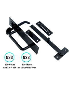 Suffolk Latch 200mm Epoxy Black and Bright Zinc Plated Set