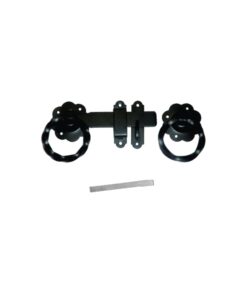 Ring Gate Latch - Twisted Ring 150mm Epoxy Black Set