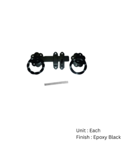 Ring Gate Latch - Twisted Ring 150mm Epoxy Black Set
