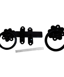 Premium Plain Ring Gate Latch C/W Fixings Ebony Black