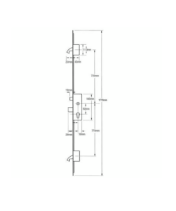 Alternative view of AV2 Latch Deadbolt 2 Hooks Radius 20mm Faceplate Multipoint Door Lock - Autolocking