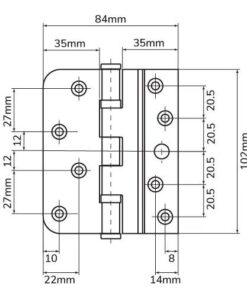 Alternative view of Composite Door Hinge
