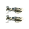 Soft Close 90 Deg Hinge Clip-On - Plate 35mm Nickel Plated Pair