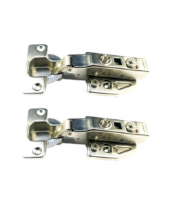 Soft Close 90 Deg Hinge Clip-On - Plate 35mm Nickel Plated Pair