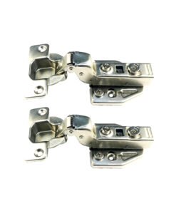 Flush Fit Sprung Cabinet Hinge Soft Close Clip-On - Inc Plate 35mm Nickel Plated Pair