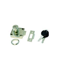 Cylinder Drawer Lock -Slam Type 19 Dia. 38 Mm Chrome Plated Each