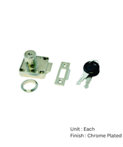 Cylinder Drawer Lock -Slam Type 19 Dia. 38 Mm Chrome Plated Each