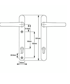 Alternative view of Classic Lever Lever UPVC Multipoint Door Handles - 92mm PZ Sprung 122mm Screw Centres